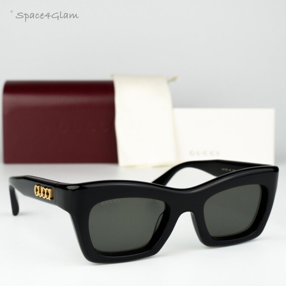 Gucci Women Sunglasses Black Grey Cat Eye GG1773S 001 BRAND NEW main image 8